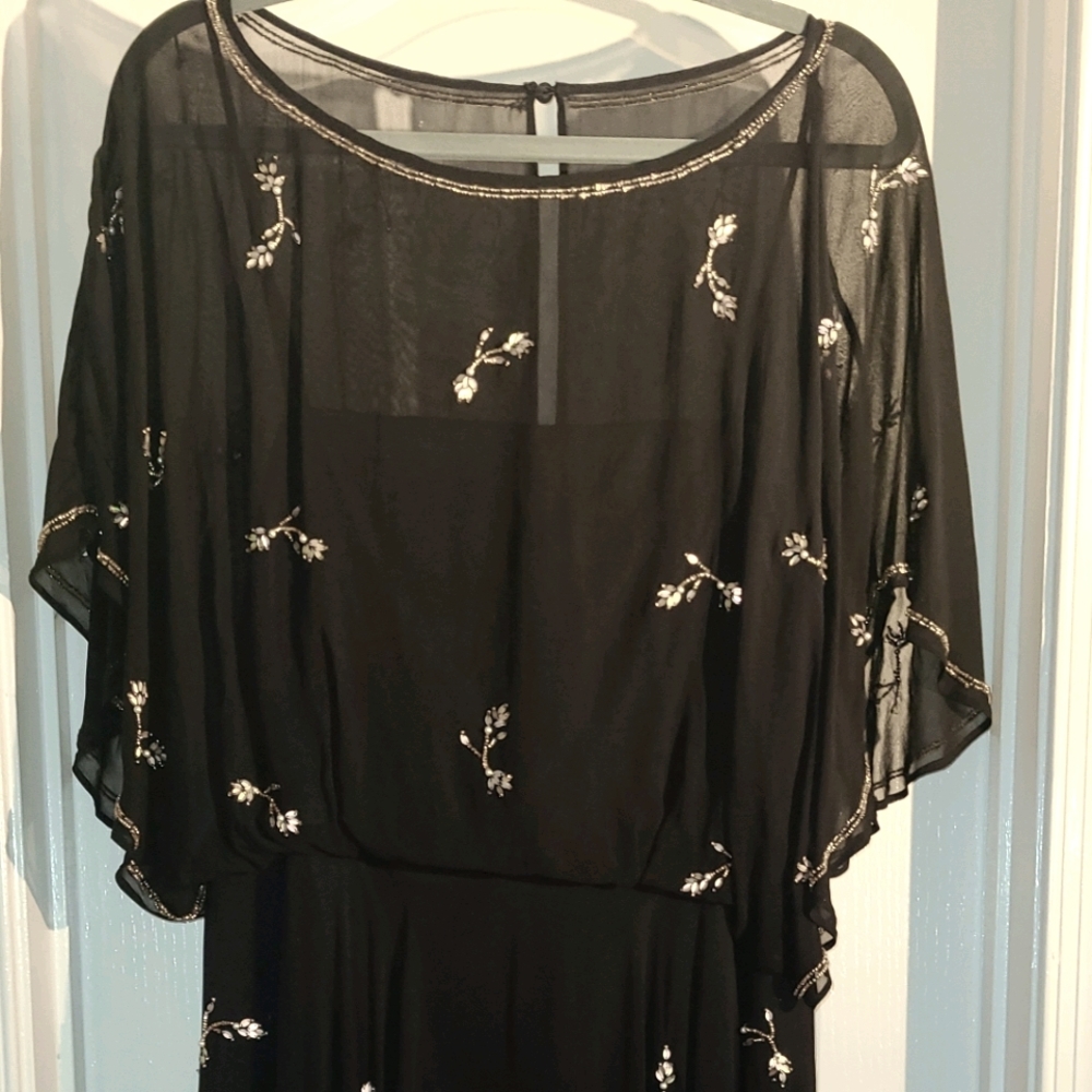 Monsoon black tie dress